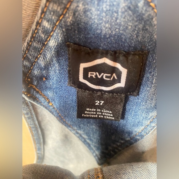 RVCA Foss Skinny Denim Overalls Size 27 - Picture 2 of 14